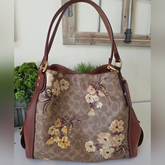 Coach Edie 31 Prairie Floral Signature Canvas/Leather Trim - Picture 13 of 16